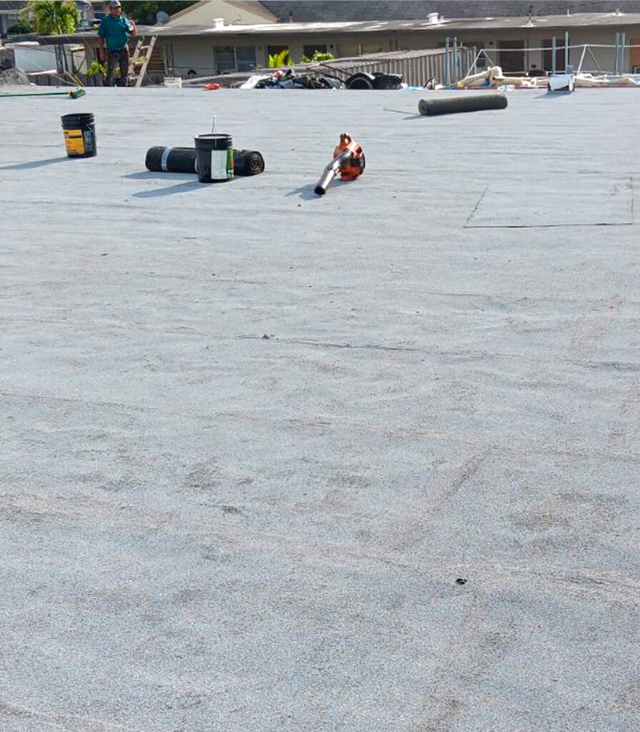 A white industrial roof.